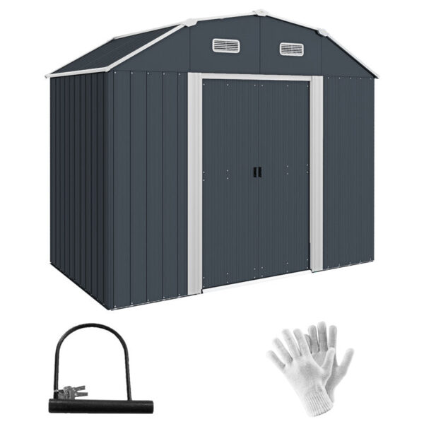 8 ft. W x 4 ft. D Galvanized Steel Horizontal Storage Shed - Image 7