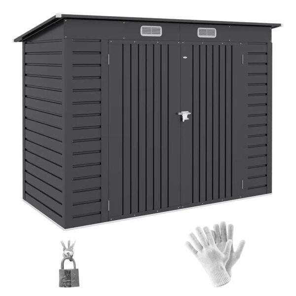 8 ft. W x 4 ft. D Galvanized Steel Horizontal Storage Shed