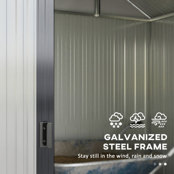 8 ft. W x 4 ft. D Galvanized Steel Horizontal Storage Shed - Image 4