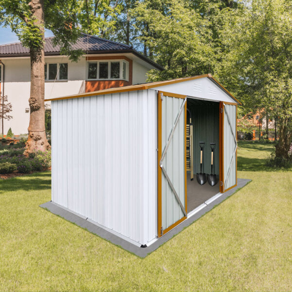 8 ft. W x 6 ft. D Stainless Steel Horizontal Storage Shed - Image 4