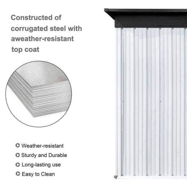 8 ft. W x 6 ft. D Stainless Steel Horizontal Storage Shed - Image 3