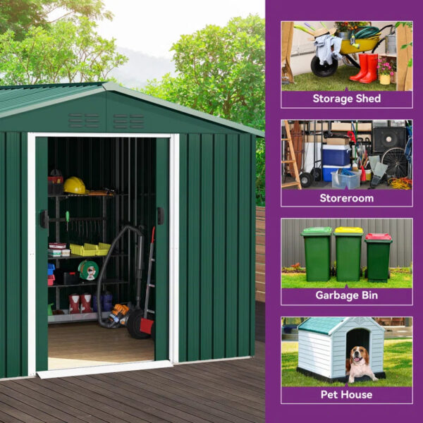 8 ft. W x 7 ft. D Steel Tool Shed - Image 3