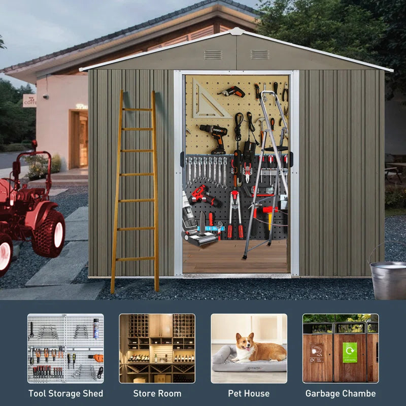 8 ft. X 6 ft. Metal Traditional Storage Shed - Image 3