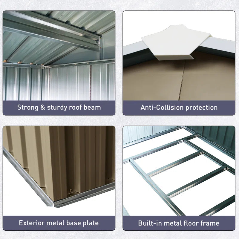 8 ft. X 6 ft. Metal Traditional Storage Shed - Image 5