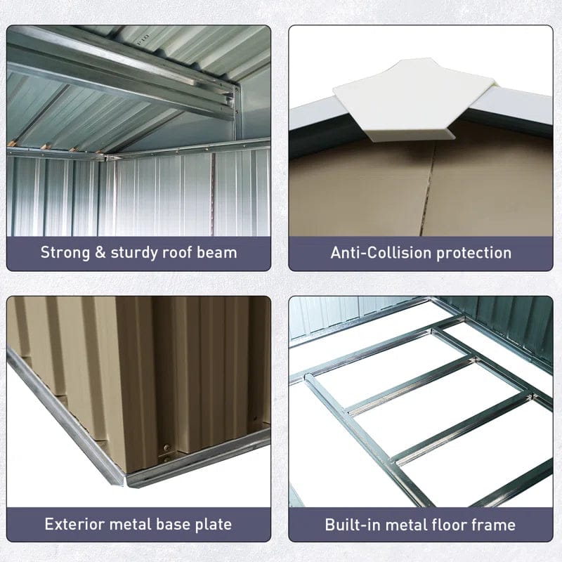 8 ft. x 10 ft. Metal Traditional Storage Shed - Image 4