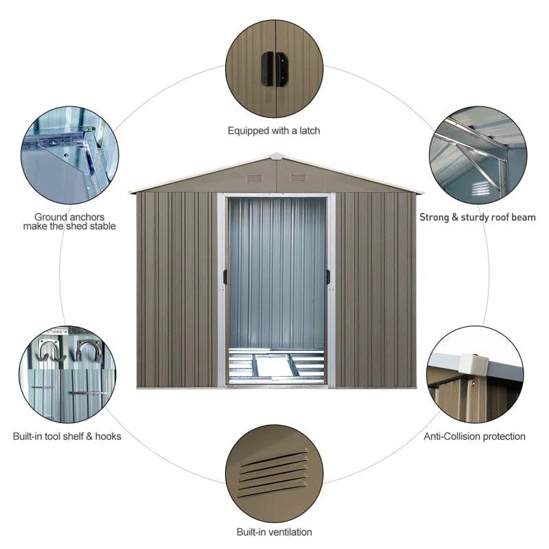 8 ft. x 10 ft. Metal Traditional Storage Shed - Image 5