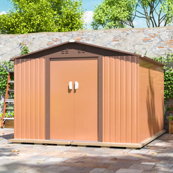 9 ft. W x 10 ft. D Metal Traditional Storage Shed - Image 3