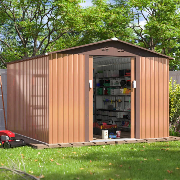9 ft. W x 10 ft. D Metal Traditional Storage Shed - Image 9