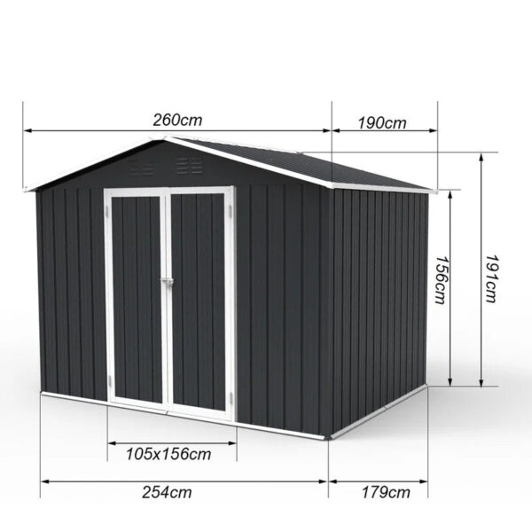 9 ft. W x 6 ft. D Metal Storage Shed - Image 5
