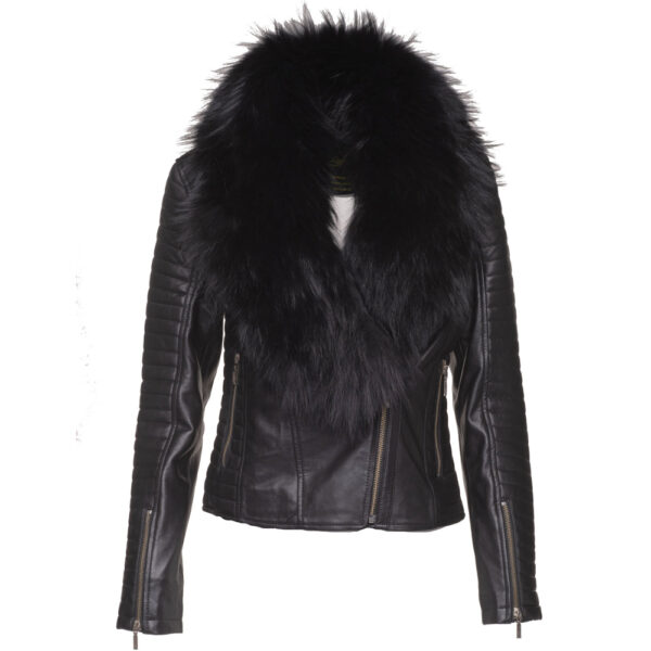 Amarah_sLargeFurShawlleatherjacketwithribbedsleevedetailing-1