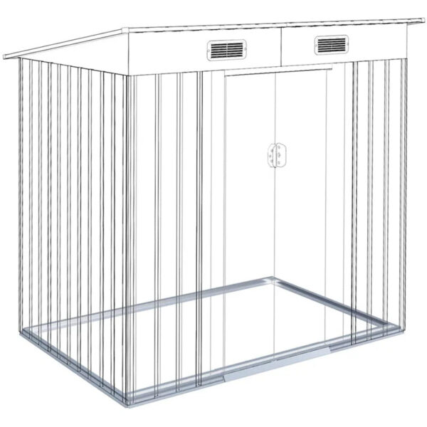 Aoxun 4′ X 6′ Metal Outdoor Garden Storage Shed Outdoor Tool House With Sliding Door For Backyard Garden Lawn Equipment (without Floor Frame) - Image 10