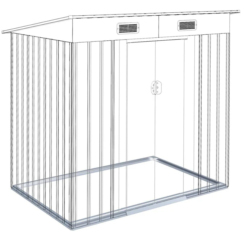 Aoxun 4′ X 6′ Metal Outdoor Garden Storage Shed Outdoor Tool House With Sliding Door For Backyard Garden Lawn Equipment (without Floor Frame) - Image 10