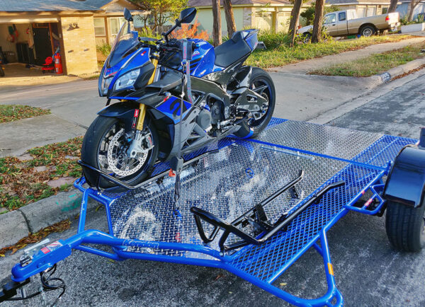 Dual Ride-Up SRL Folding Motorcycle Trailer - Image 11
