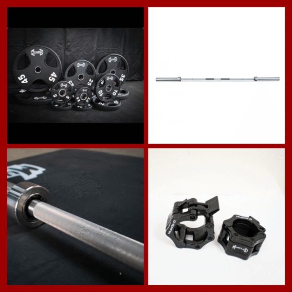 Hard Chrome Olympic Bar and Olympic Urethane Weight Plate Sets - Image 2