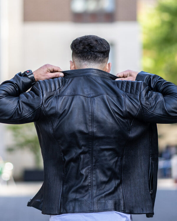 Cleve’s leather jacket with Stretch Leather - Image 4