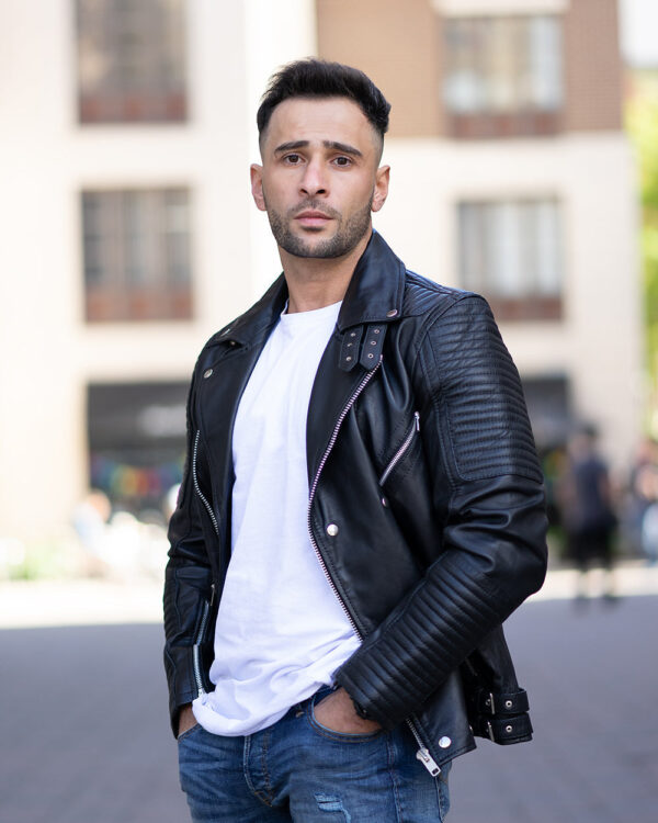 Micheals Biker style leather jacket with Snap buttons closure - Image 3