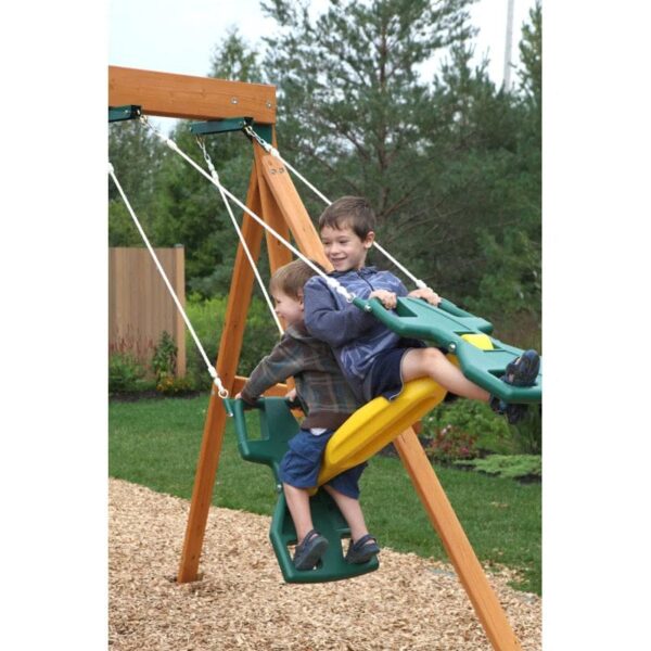 Kidkraft Cranbrook Wooden Outdoor Backyard Swing Set / Playset With Monkey Bars, Glider - Image 6