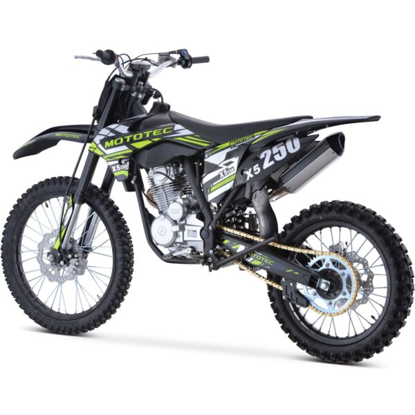 MotoTec X5 250cc 4-Stroke Gas Dirt Bike Black - Image 2