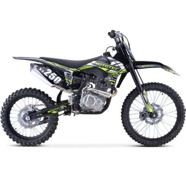 MotoTec X5 250cc 4-Stroke Gas Dirt Bike Black - Image 3