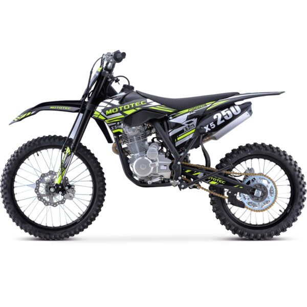 MotoTec X5 250cc 4-Stroke Gas Dirt Bike Black - Image 4