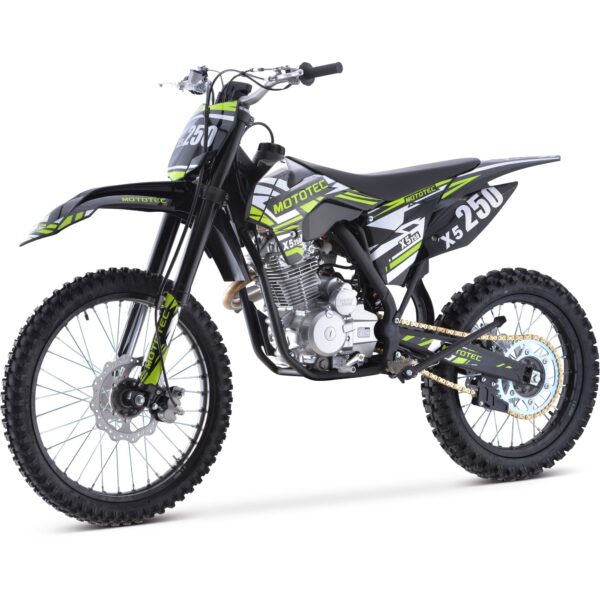 MotoTec X5 250cc 4-Stroke Gas Dirt Bike Black - Image 5