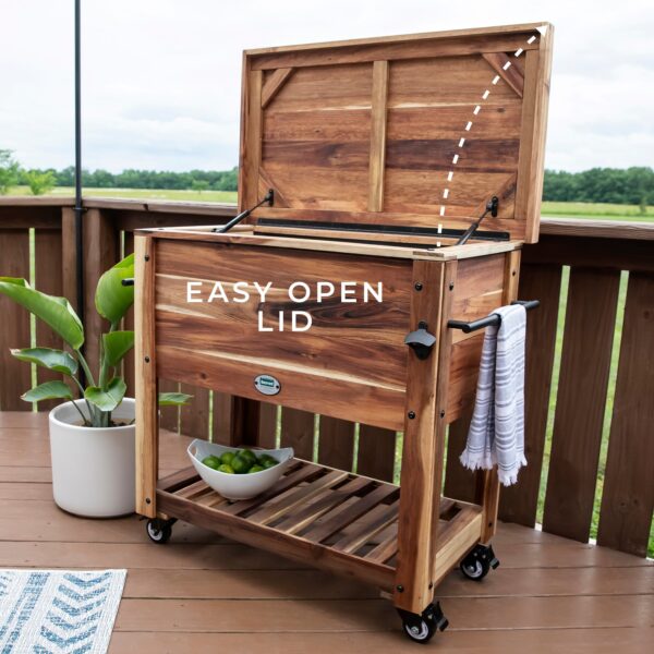 100 Quart Patio Cooler - Acacia - Image 2