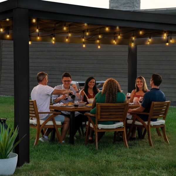 16×12 Trenton Modern Steel Pergola With Sail Shade Soft Canopy - Image 11