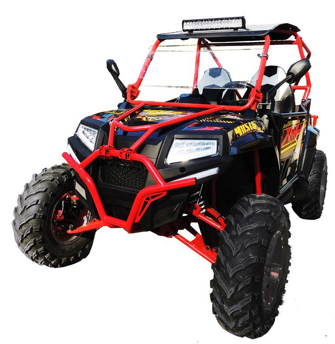 400cc GVX Gas Golf Cart UTV 4x4 With Rear Flip Seat Street Legal Light Package All Wheel Drive - BLACK - Image 4
