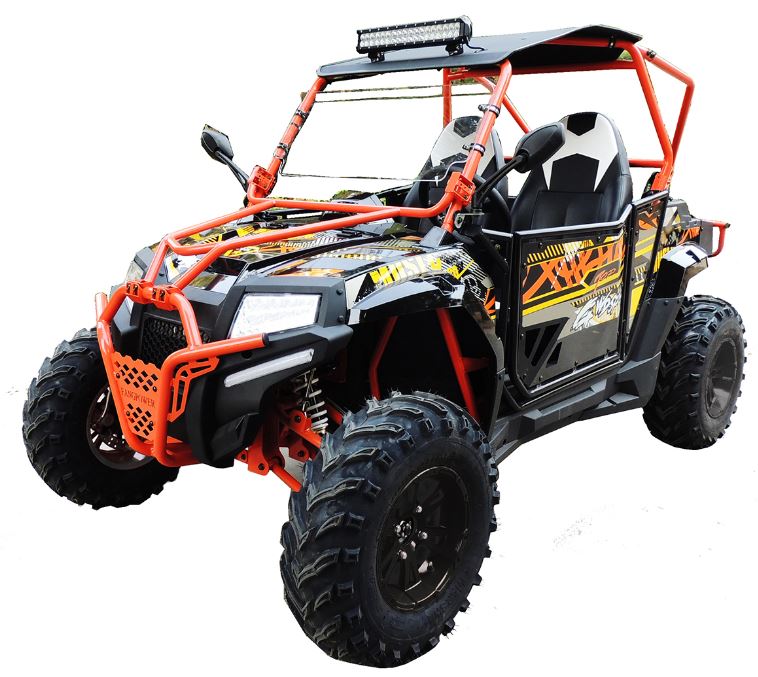 400cc GVX Gas Golf Cart UTV 4x4 With Rear Flip Seat Street Legal Light Package All Wheel Drive - BLACK - Image 9