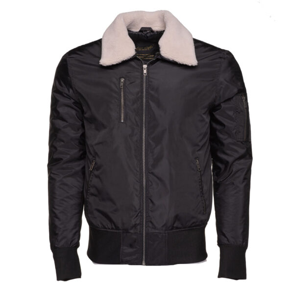 Riccardo_sBlackNylonflightjacketwithfurcollar