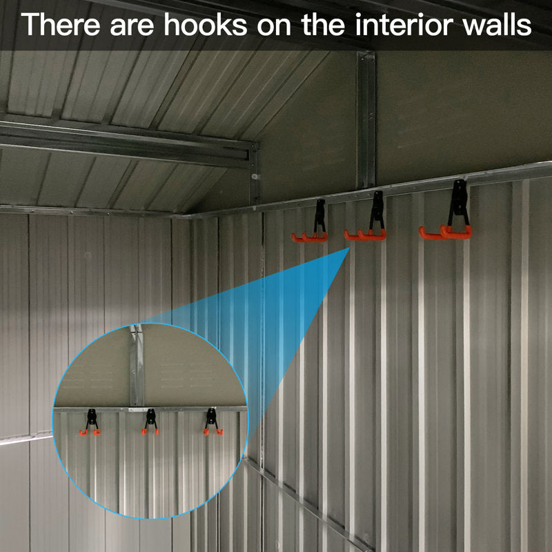 Storage Shed with Window, 10’x8′ Metal Outdoor Storage Shed for Backyard, Metal Shed for Tool, Black - Image 2