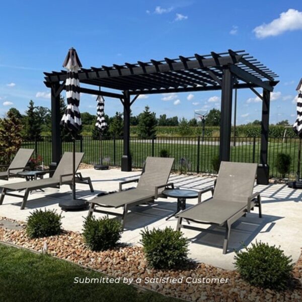 14×12 Stratford Traditional Steel Pergola With Sail Shade Soft Canopy - Image 9