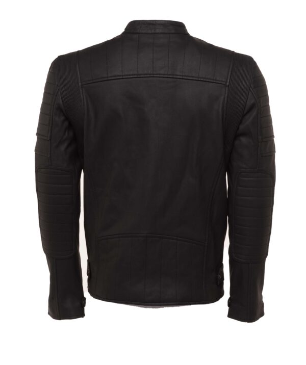 Turner’s Matte leather Biker Jacket with ribbed detailing - Image 4