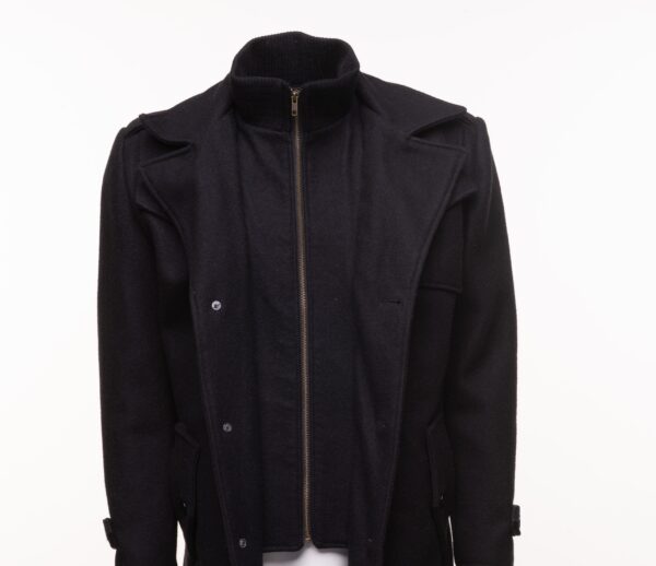 Black Wool 3/4 length trench coat - Image 7