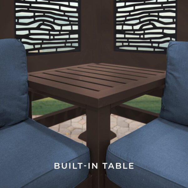 Hillsdale Traditional Steel Cabana Pergola with Conversational Seating - Image 6