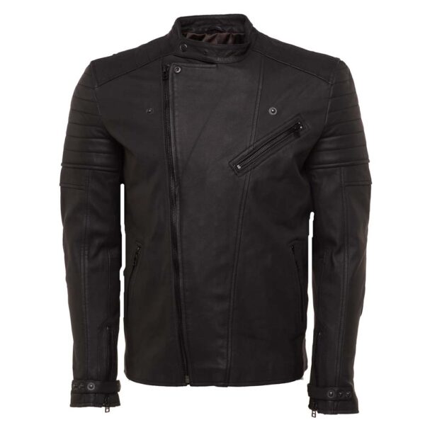 Turner’s Matte leather Biker Jacket with ribbed detailing - Image 2