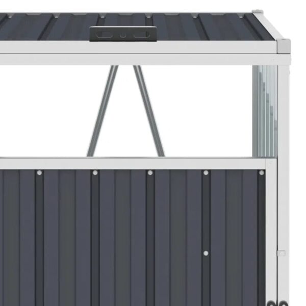 Vidaxl Triple Garbage Bin Shed Anthracite 83.9″X31.9″X47.6″ Steel - Image 2