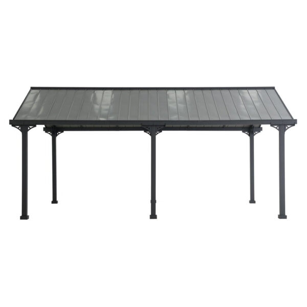 AutoCove 12×20 Gray Steel Frame Gable Roof Metal Carport/Gazebo with 2 Ceiling Hooks - Image 18