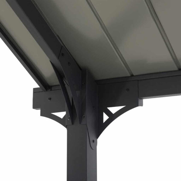 AutoCove 12×20 Gray Steel Frame Gable Roof Metal Carport/Gazebo with 2 Ceiling Hooks - Image 6