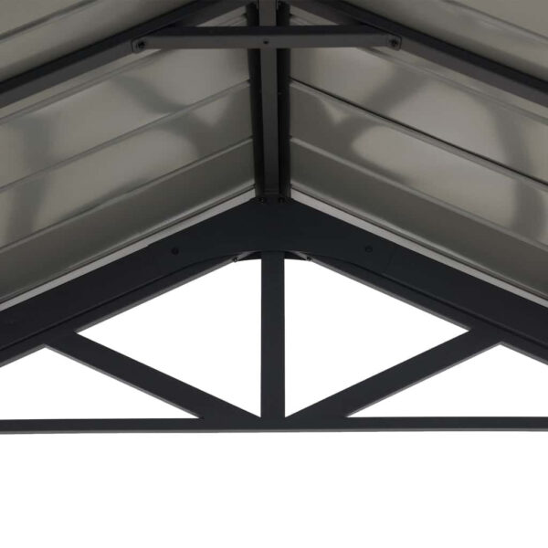 AutoCove 12×20 Gray Steel Frame Gable Roof Metal Carport/Gazebo with 2 Ceiling Hooks - Image 13