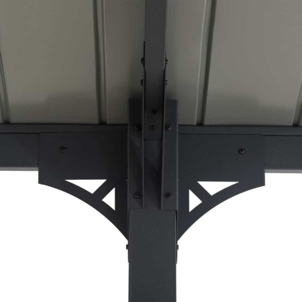 AutoCove 12×20 Gray Steel Frame Gable Roof Metal Carport/Gazebo with 2 Ceiling Hooks - Image 7