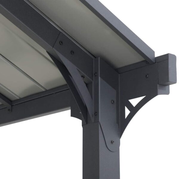 AutoCove 12×20 Gray Steel Frame Gable Roof Metal Carport/Gazebo with 2 Ceiling Hooks - Image 8