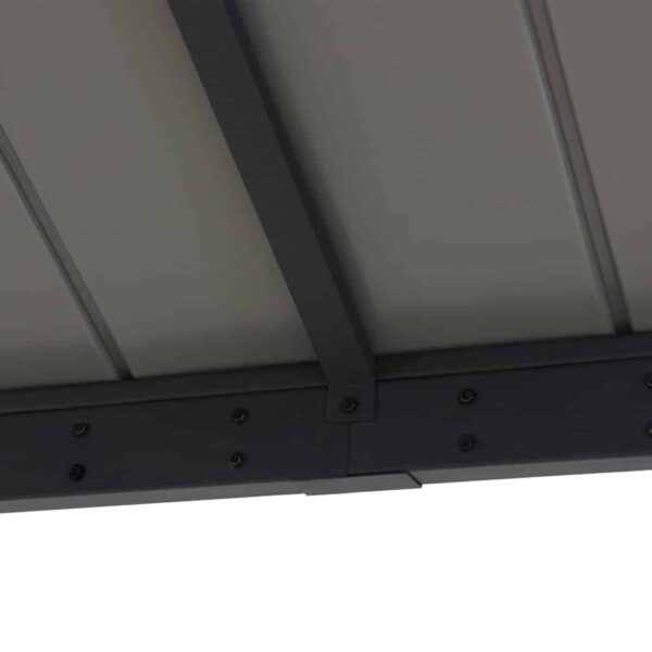 AutoCove 12×20 Gray Steel Frame Gable Roof Metal Carport/Gazebo with 2 Ceiling Hooks - Image 12