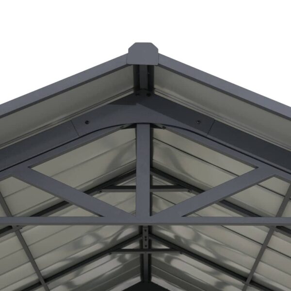 AutoCove 12×20 Gray Steel Frame Gable Roof Metal Carport/Gazebo with 2 Ceiling Hooks - Image 9