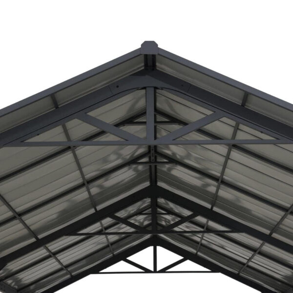 AutoCove 12×20 Gray Steel Frame Gable Roof Metal Carport/Gazebo with 2 Ceiling Hooks - Image 11