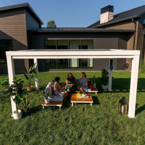 14×10 Windham Modern Steel Pergola With Sail Shade Soft Canopy - Image 10