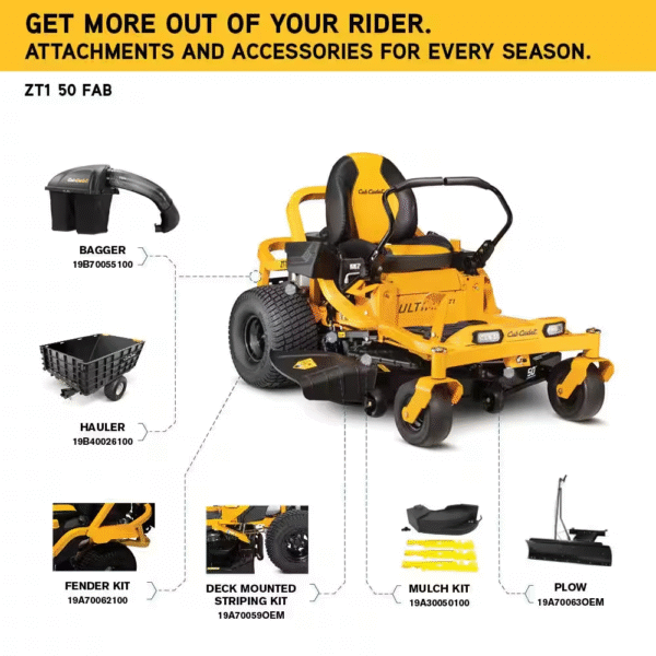 Ultima ZT1 50 In. Fabricated Deck 23HP V-Twin Kawasaki FR Series Engine Dual Hydro Drive Gas Zero Turn Riding Lawn Mower - Image 12