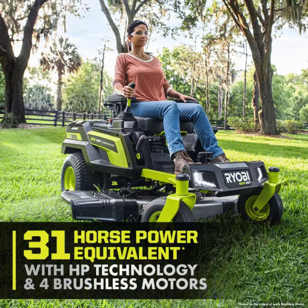 80V HP Brushless 42 In. Battery Electric Cordless Zero Turn Riding Mower (2) 80V Batteries (2) 40V Batteries and Charger - Image 8