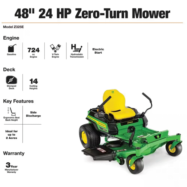 Z325E 48 In. 24 HP Gas Dual Hydrostatic Zero-Turn Riding Mower - Image 2