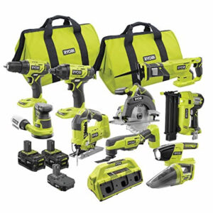 RYOBI ONE+ 18V Cordless 11-Piece Combo Kit with 3 Batteries and 6-Port SUPERCHARGER